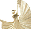 Deco 79 Polystone Dancer Decorative Sculpture Ballet Home Decor Statue with Elevated Black Base, Accent Figurine 11" x 4" x 17", Gold by CozyNest Decor