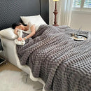 UKELER Sherpa Bed Blanket 80 × 90 inch, Ultra Soft Queen Size Throw Blanket for All Season, 470 GSM Cozy Plush Striped Fleece Blankets for Bedroom Living Room Dorm Hostel Sofa Camping, Dark Grey by CozyNest Decor