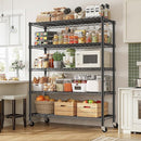 REIBII 1984LBS Storage Shelves with Wheels 75.2"H Wire Shelving Unit, Metal Shelving with Wheels & Feet, 5 Tier Adjustable Metal Dorm Storage Shelves for Pantry Kitchen Garage, 75.2"H x 35.5"W x 16"D by TinyTreasures Baby Boutique