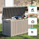 86 Gallon Outdoor Deck Box,Storage Lockable Waterproof Patio Furniture,Garden Tools,Cushions,Pool Accessories Outside Storage Resin Box(Grey) by CozyNest Decor