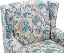UIXE High Back Floral Accent Chairs Set of 2, Upholstered Armchair in Fabric, Retro Printed Wingback Arm Chair for Living Room, Nailhead Trim Single Sofa Bedroom Reading Seat - Boho Blue by CozyNest Decor