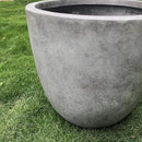 Kante 14 Inch Dia Round Concrete Planter, Indoor Outdoor Large Plant Pot with Drainage Hole and Rubber Plug for Home Patio Garden, Natural Concrete by GreenHaven Gardens