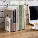 MyGift Whitewashed Wood Desktop Bookends, Decorative Bookshelf Display Organizers Office Book Shelf Decor, 1 Pair by CozyNest Decor