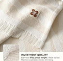 Bedsure 100% Cotton Throw Blanket for Couch - Chenille Woven Textured Blanket Gifts for Women, Cozy and Soft for All Seasons, Home Decor Boho Throw for Bed, Sofa, Oat Milk, 50x60 Inches by CozyNest Decor