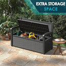 70 Gallon Storage Bench Deck Box for Patio Furniture with Armrest Bench Outdoor Storage by CozyNest Decor