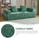 Convertible Sleeper Sofa Bed, Compression Folding Sofa with Pillow, No Assembly Required, Shape Frame, Floor Sofas Lounge Couch for Living Room, Bedroom, Small Spaces(Chenille, 77''W, Dark Green) by CozyNest Decor