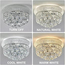 Crystal Flush Mount Chandelier Ceiling Light Fixture for Living Room Dining Room Bedroom Foyer Entryway Hallway Closet Bathroom (Chrome, 9" H x14 D) by CozyNest Decor