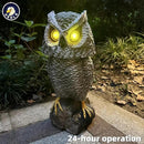 Solar Powered Garden Owl with Motion Detection, Rotating Head, Realistic Hoots and Silent Mode, Garden Sculpture, Plastic Owl Decoration for Home, Garden, Patio and Lawn by GreenHaven Gardens