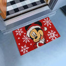 Gertmenian Disney Mouse Doormat Rug Retro Front Door Coir Mat Welcome Home Indoor Outdoor Entryway Carpet, 2-Pack 20x34, Mickey Happy Holidays/Snowflakes by CozyNest Decor
