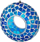 Sunnydaze 6-Inch Glass Mosaic Hanging Bird Feeder for Outdoors - Fly-Through Wild Bird Feeder - Blue Mosaic by GreenHaven Gardens