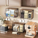 Delamu 3 Pack Stackable Metal Fruit Basket with Wood Lid-Wall Mounted&Countertop Organizer for Kitchen,Pantry- Ventilated Storage for Onions,Potatoes,Fruits,Spices,Black by CozyNest Decor