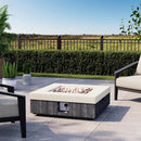 COSIEST 35" Outdoor Propane Fire Pit Table Square Gas Fire Pit Table with Concrete & Wood Grain Design, 50000BTU CSA Certified Electronic Ignition Fire Tables for Patio, Backyard, Garden Heating by GreenHaven Gardens