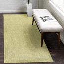 Adiva Rugs Outdoor Indoor Area Rug, Weather Resistant, Easy to Clean, Stain Resistant Floor Mat for Dining Room, Backyard, Deck, Patio (Olive Weiss, 2'6" x 7') by CozyNest Decor