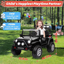 24V 4WD Ride on Truck Car w/800W Motors, Gift Flower, Remote Control, 2 Seaters, Light Bar, 3 Speeds, Pop Music, Power Four Wheels, 24 Volt Ride on Toy Car for Big Kids, Black by TinyTreasures Baby Boutique