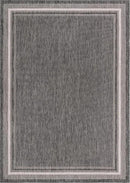 Unique Loom Outdoor Border Collection Area Rug - Soft Border (10' x 14' 1" Rectangle, Black/ Ivory) by GreenHaven Gardens