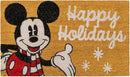 Gertmenian Disney Mouse Doormat Rug Retro Front Door Coir Mat Welcome Home Indoor Outdoor Entryway Carpet, 2-Pack 20x34, Mickey Happy Holidays/Snowflakes by CozyNest Decor