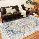 Washable Vintage Area Rug 6x9 Boho Chic Medallion Distressed Design Non-Shedding Easy Care Ideal for High Traffic Areas in Living Room Bedroom Kitchen Office Large Carpet by TinyTreasures Baby Boutique