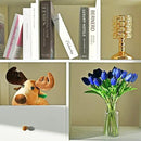 Mandy's Artificial Tulips 20 Stems Royal Blue PU Faux Flowers for Wedding Home Decor 13.5 Inch by CozyNest Decor