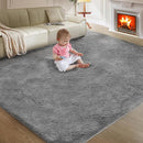 5X8 Ultra Soft Rug for Living Room, 5X8 Fluffy Shag Area Rug for Bedroom, Modern Shaggy Carpets Fuzzy Rug for Teens Dorm Nursery Home Decor Aesthetic, Upgrade Anti-Skid Durable, Grey by TinyTreasures Baby Boutique