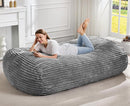 Hobestluk 6FT Bean Bag Chairs Adult Bean Bag with Portable Handle Comfy Large Bean Bag Lounge Chair with Removable Cover for Living Room Bedroom (Stripe Grey, 6FT) by TinyTreasures Baby Boutique