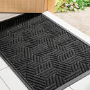 Mibao Front Door Mat Outside Entrance, Durable Outdoor Indoor Mat, Low Profile Heavy Duty Doormat, Non-Slip, Traps Dirt and Moisture, Easy Clean Patio Porch Entryway Mat, 29.5" x 17", Black by CozyNest Decor