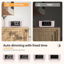 JALL Fabric Alarm Clock for Bedroom, with Big Led Screen Display, Bluetooth Stereo Sound Speaker, FM Radio, Fast Wireless Charging, USB Charging Port, Nightlight, White Noise, Ideal for Gift, Pink by TinyTreasures Baby Boutique