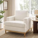 Oversized Accent Chair, Mid Century Modern Upholstered Armchair for Living Room, Comfy Chair for Bedroom Reading Chair, Single Sofa for Small Space with Rubberwood Base by CozyNest Decor