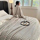 UKELER Sherpa Bed Blanket 80 × 90 inch, Ultra Soft Queen Size Throw Blanket for All Season, 470 GSM Cozy Plush Striped Fleece Blankets for Bedroom Living Room Dorm Hostel Sofa Camping, Silver Gray by CozyNest Decor