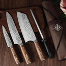 KOFERY 5PCS Chef and BBQ Knife Set with Roll Bag, High Carbon Stainless Steel Knives for Precise Cooking, Outdoor Meat Cutting(Include Sharpening Steel) by CozyNest Decor
