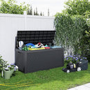 100 Gallon Resin Deck Box, Lockable Patio Outdoor Storage Box for Furniture, Garden Tools and Tools Storage, Waterproof Outside Storage Boxes - Black by GreenHaven Gardens