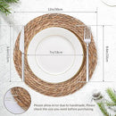 Defined Deco Woven Placemats Set of 10,12" Round Rattan Placemats,Natural Hand-Woven Water Hyacinth Placemats,Farmhouse Weave Place Mats,Rustic Braided Wicker Table Mats for Dining Table,Home,Wedding. by CozyNest Decor