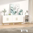 LYNSOM TV Stand for 85 Inch TV, Wood Entertainment Center with Storage Cabinet, TV Cabinet Black, Long Console Table for Living Room, Bedroom by CozyNest Decor