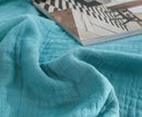 100% Cotton Muslin Throw Blanket for Bed, Couch, Small, Decorative, Soft, Pre-Washed, Breathable and Lightweight Gauze Blanket with Fringes, Suitable for All Seasons, Teal, 50"x60" by CozyNest Decor