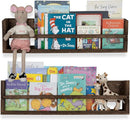 brightmaison Polynez 30" Floating Shelves for Nursery & Kids Room - Wall Multiuse Book Shelves, Set of 2 Brown Wood by TinyTreasures Baby Boutique