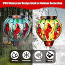 2 Pack Cardinal Solar Hot Air Balloon Lantern with Flame, Outdoor Christmas Decorations Flickering Solar Lights, Glass Hanging Solar Lantern Waterproof, Gardening Gifts for Outdoor Garden Patio Decor by GreenHaven Gardens