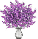 Sggvecsy 6 Pcs Babys Breath Artificial Flowers Gypsophila Bouquets Bulk Real Touch Fake Silk Flowers for Home Wedding DIY Floral Arrangement Kitchen Table Centerpiece Festival Decoration (Purple)