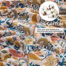 Boho Throw Blanket for Couch,100% Cotton Summer Blanket for Bed, Ultra Soft Rustic Quilt for Bed, Home Decor, Boho Picnic Blankets with Bird and Flowers for All Seasons,Twin 60"x80" by CozyNest Decor