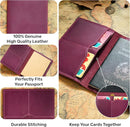 HIFA Leather Passport Holder, Handmade Passport Cover with Card and Ticket Slot - Genuine Leather, Elegant Design, Easy Access - Passport Case, Passport Wallet, Passport Holder by TinyTreasures Baby Boutique