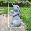 Solar Rabbit Statue Garden Decor -Rabbit Lover Gifts, with Gazing Solar LED Lights Ball Bunny Decoration for Garden Yard Patio Lawn Balcony - Gifts for Mom Grandma by GreenHaven Gardens