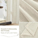 LAMIT Natural Ivory Linen Semi Sheer Curtains 84 inch Length, Cream Light Filtering Soft Thick Neutral Living Room Drapes with Bronze Grommet for Bedroom/Farmhouse, 2 Panels, 52 x 84 Inch by CozyNest Decor