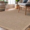 CAMILSON Easy Jute Rug 5x7, Indoor Outdoor Natural Color Fiber Area Rugs for Living Room Patio and Kitchen Rug Herringbone Seagrass Woven Design Easy-Cleaning Washable Outside Carpet Alfombras 5 x 7 by CozyNest Decor