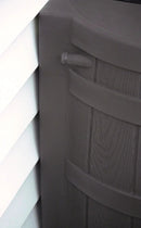 Good Ideas Rain Wizard Water Collection Plastic Barrel, Oak, 50 Gallon - Linkable Flat-Back Faux Wood Rainwater Catcher Storage Drum w/ Robust Metal Spigot & Fine Mesh Screen by GreenHaven Gardens