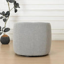 KINWELL 34" Wide Sherpa Swivel Barrel Chair, No Assembly Round Boucle Upholstered Accent Chair Armchair Single Sofa Chair with Toss Pillow for Living Room and Bedroom, Gray by CozyNest Decor