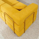 108" Oversized Convertible Sleeper Sofa Bed, Corduroy L Shape Sectional Couch, Folding Sofa Bed with Side Pocket, Modern Cloud Floor Mattress Couch, Modular Sofa for Living Room, Yellow by CozyNest Decor