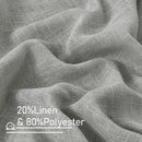 LAMIT Grey Linen Curtains 95 inch for Living Room, Semi Sheer Light Filtering Boho Window Textured Burlap Drapes with Bronze Grommet for Bedroom Farmhouse, 2 Panels Set, 52 x 95 Inch