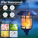 Dynaming 4 Pack Solar Flame Wall Lanterns Outdoor, Solar Powered Wall Mounted Sconce Lights, Flickering Flame LED Light Auto On/Off Hanging Lights, Waterproof for Garage Stair Patio Porch Yard by CozyNest Decor