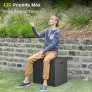 EAST OAK Outdoor Storage Box, 31 Gallon Deck Box, Waterproof Resin Storage Bin for Patio Cushions, Gardening Tools, Accessories, Lockable, UV Resistant, Black by GreenHaven Gardens