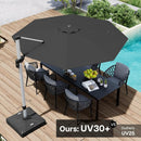 Patio Umbrella, 11FT Outdoor Cantilever Umbrella with 360-degree Rotation for Garden, Deck, Backyard, Pool and Beach, Grey by GreenHaven Gardens