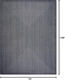Adiva Rugs Outdoor Indoor Area Rug, Weather Resistant, Easy to Clean, Stain Resistant Floor Mat for Dining Room, Backyard, Deck, Patio (Navy Weiss, 6' x 9') by CozyNest Decor