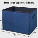 SIMPLE HOUSEWARE 15 x 13 Inch Collapsible Fabric Storage Bin with Handles, 2 Pack, Steel Blue by CozyNest Decor